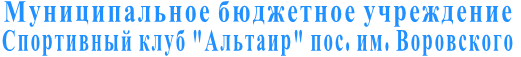 Муниципальное бюджетное учреждение Спортивный клуб "Альтаир" пос. им. Воровского 