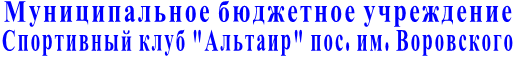 Муниципальное бюджетное учреждение Спортивный клуб "Альтаир" пос. им. Воровского 